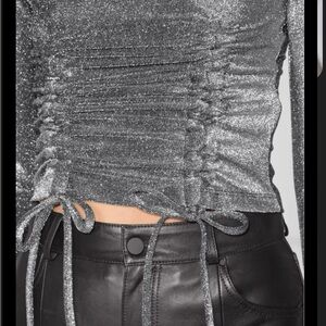 Silver Ruched Women's Top